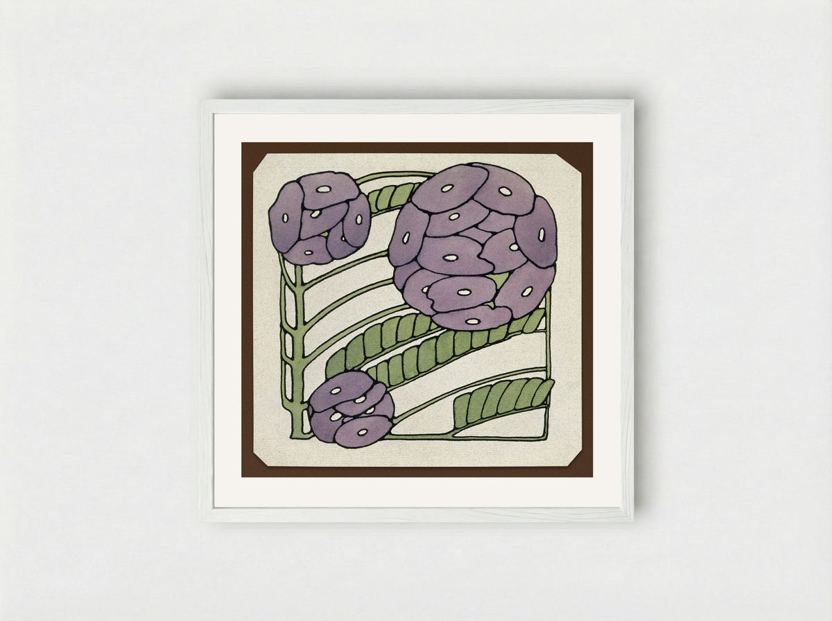 Purple Stylized (1915) - Hannah Borger Overbeck - Framed Print White