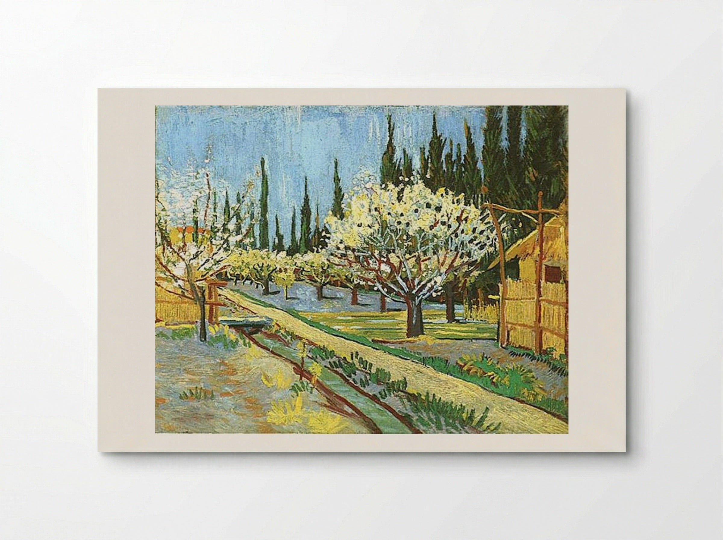 Orchard in Blossom, Bordered by Cypresses - Vincent van Gogh - Poster