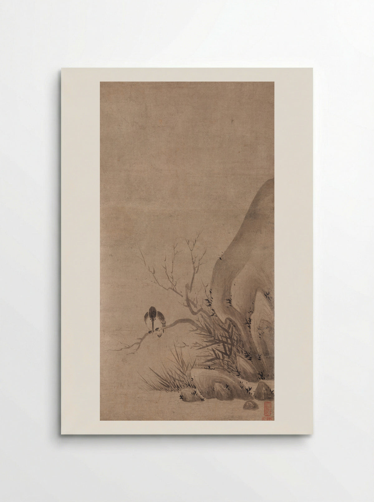 Kingfisher Perched above a Stream - Kenkō Shōkei - Poster