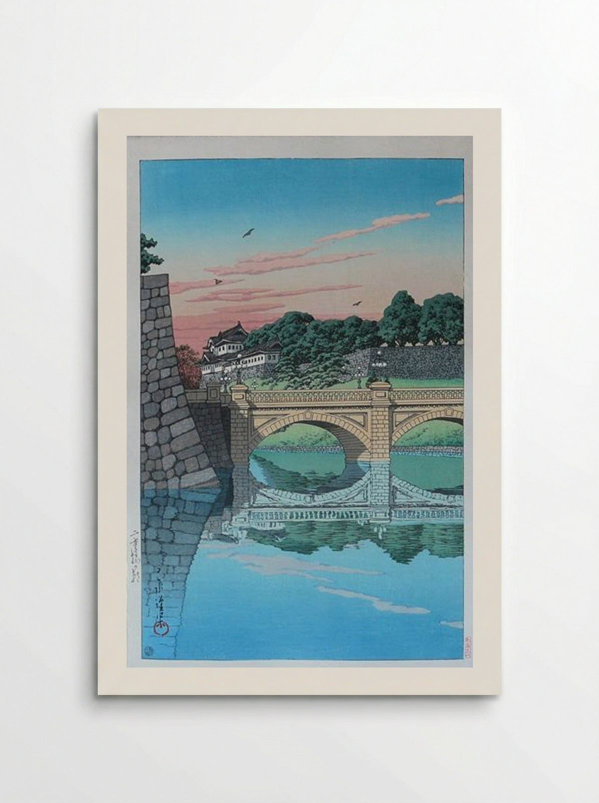 Morning at Nijubashi Bridge - Hasui Kawase - Poster