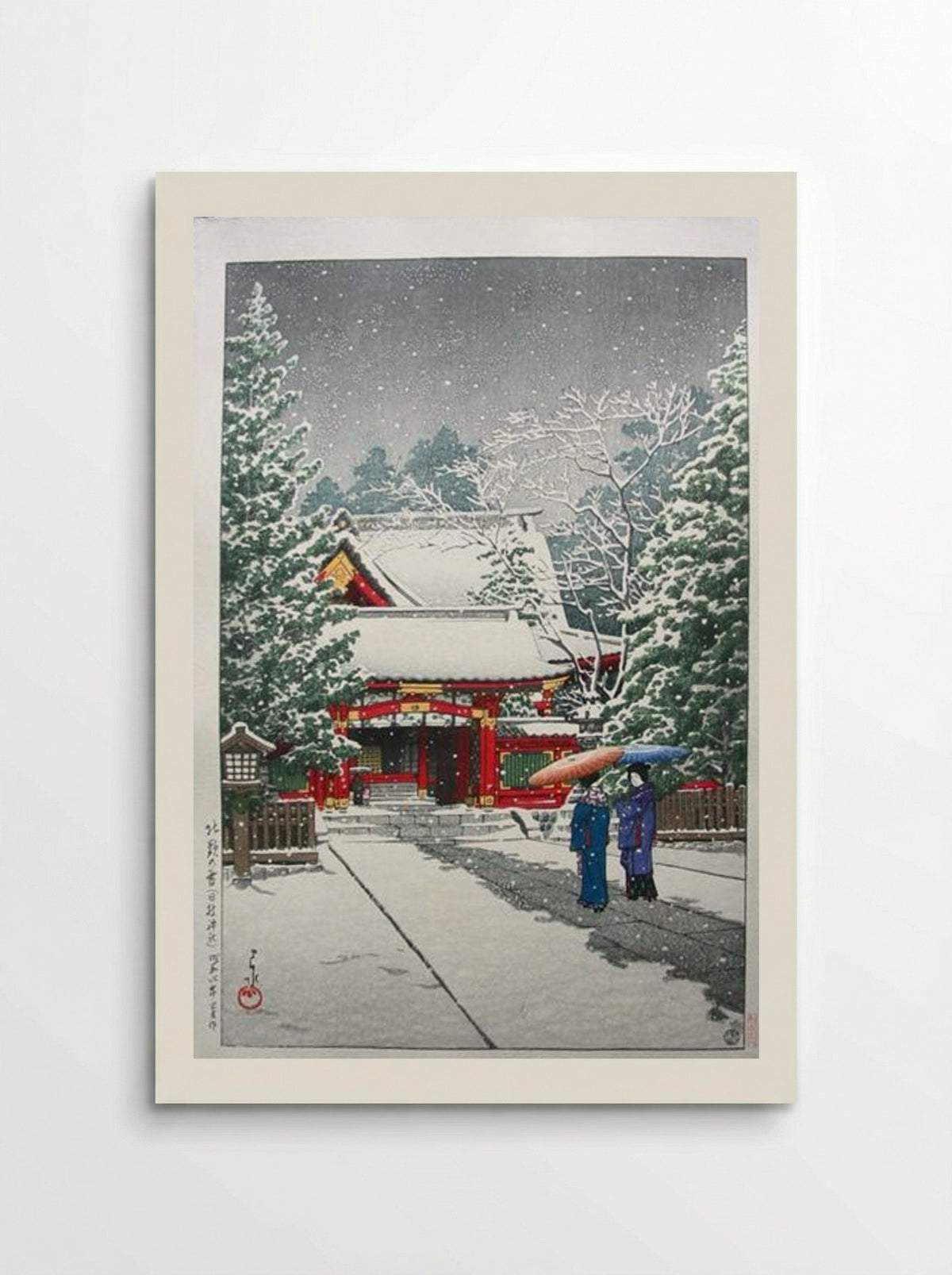 Snow at Hinoeda Shrine - Hasui Kawase - Poster