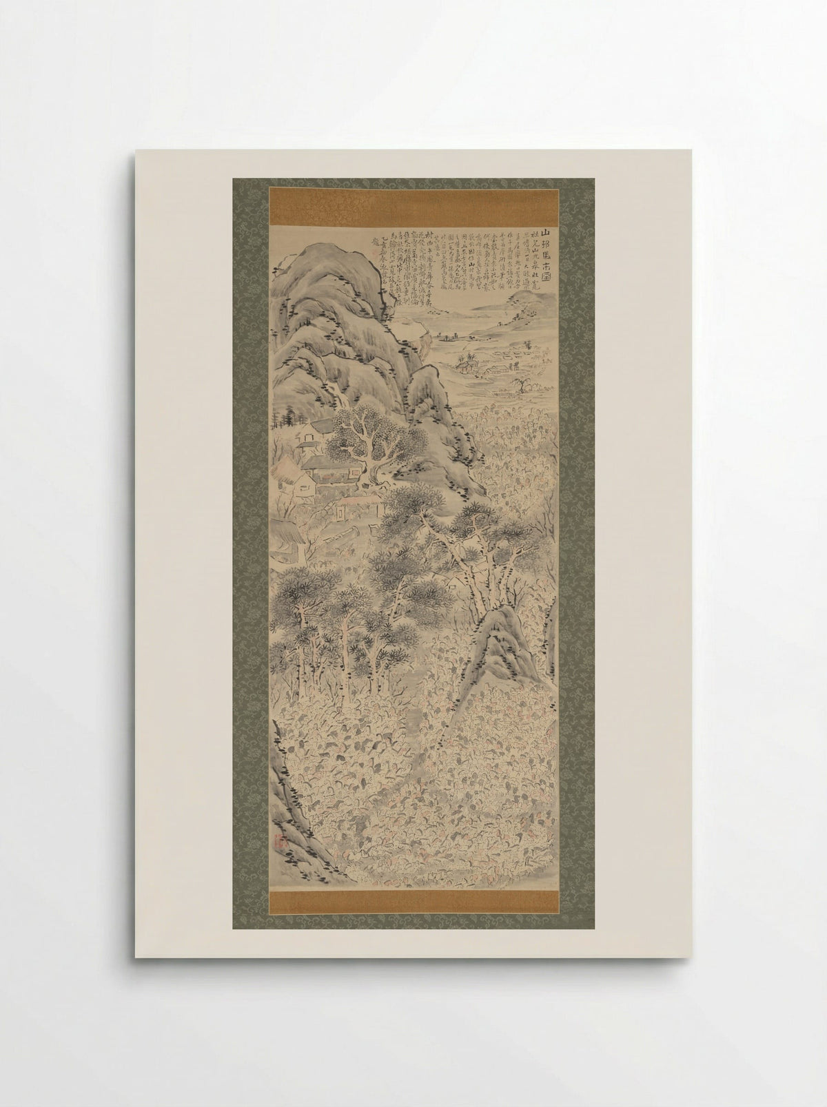 Horse Market in a Mountain Village - Watanabe Kazan - Poster