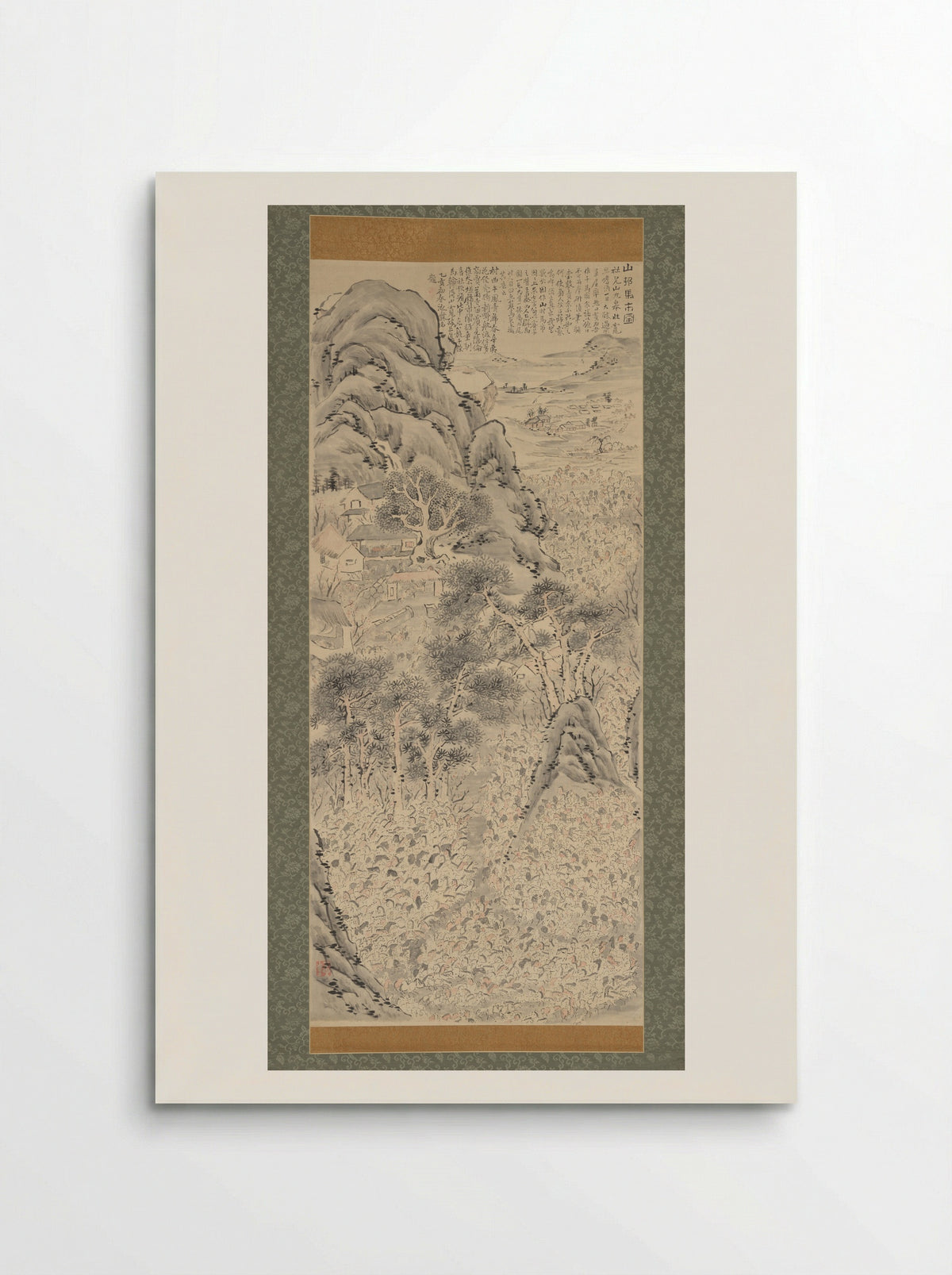 Horse Market in a Mountain Village - Watanabe Kazan - Poster