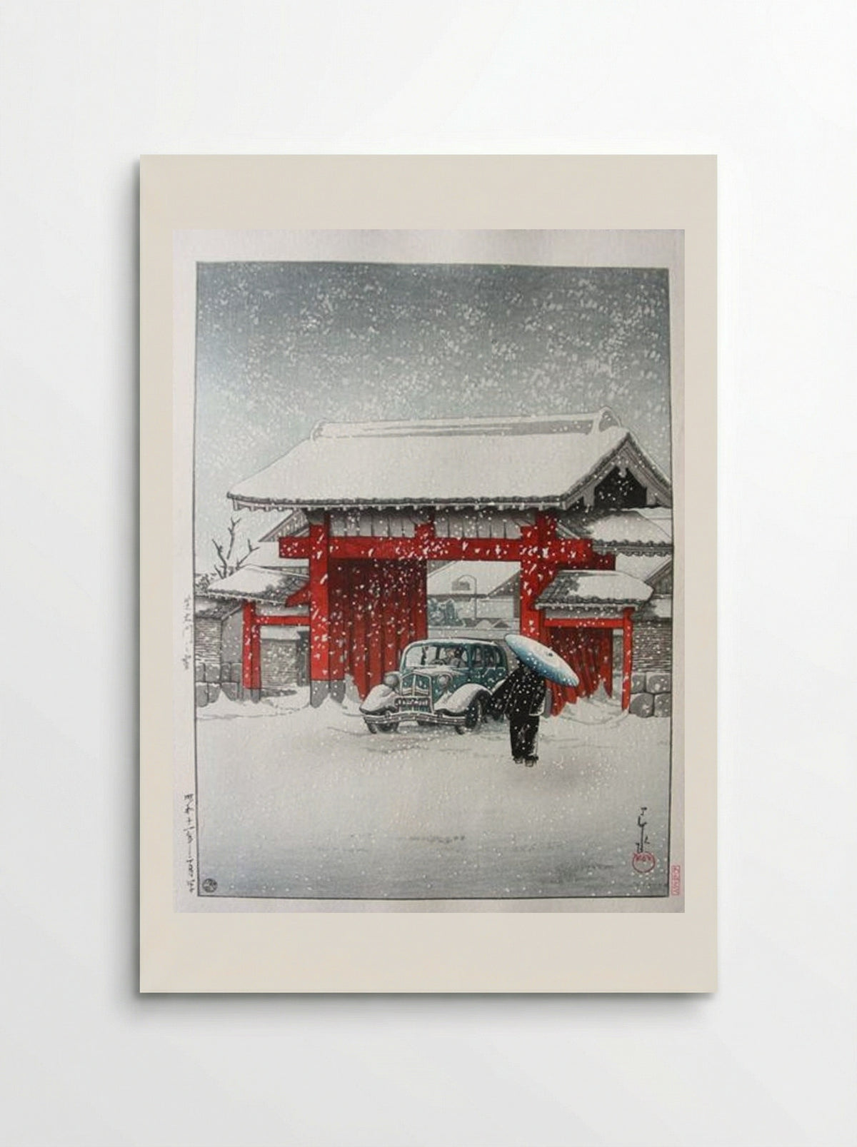 Snow at Shiba Daimon - Hasui Kawase - Poster