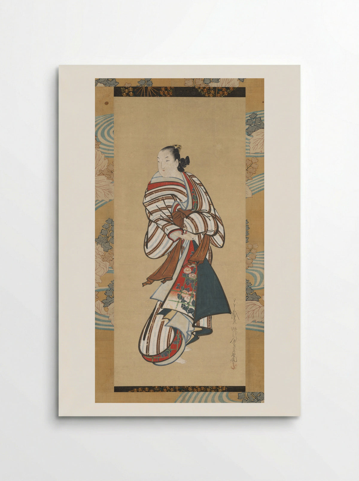 Standing Courtesan Looking Over Her Shoulder - Kaigetsudō Dohan - Poster