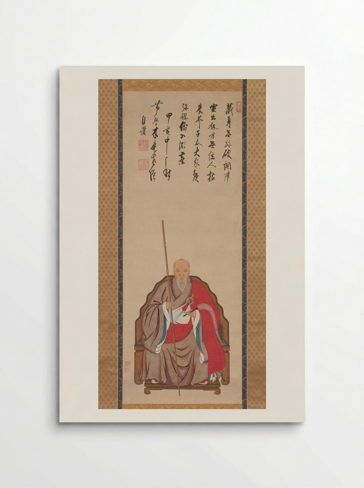 Portrait of the Ōbaku Zen Monk Mu’an Xingtao - Kita Genki - Poster