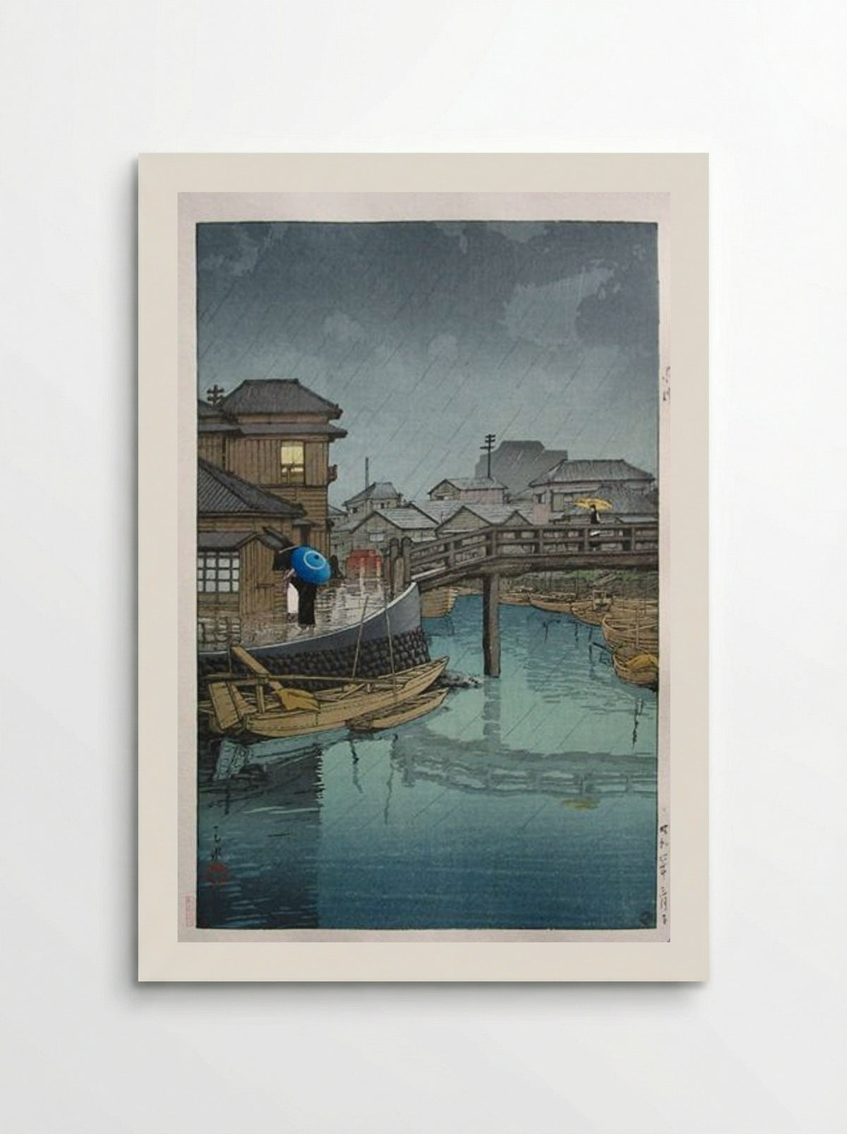 Rainy Season at Ryoshimachi - Hasui Kawase - Poster