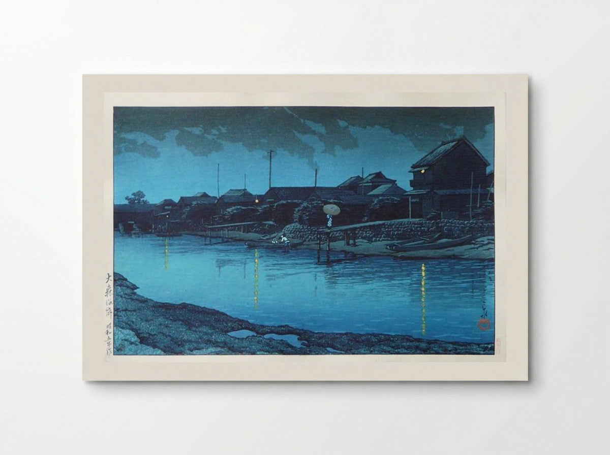 Omori Beach at Night - Hasui Kawase - Poster