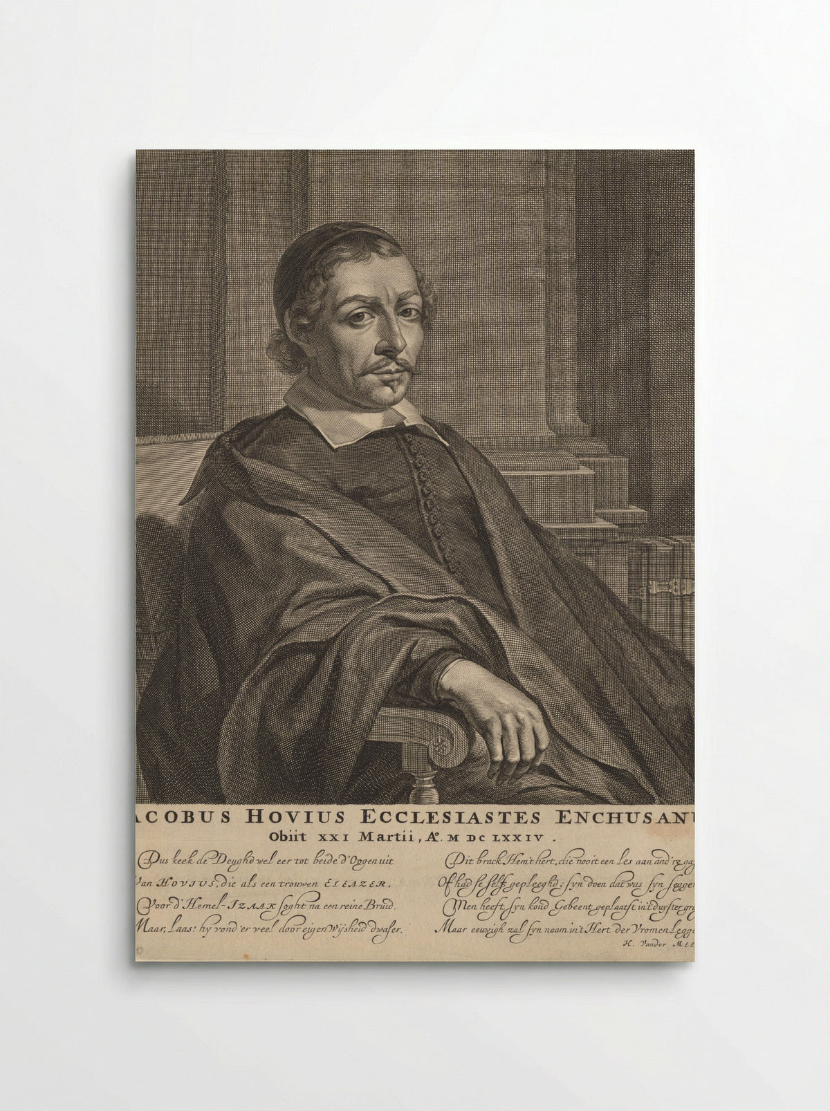 Portret van Jacobus Hovius - Jan de Visscher - Poster