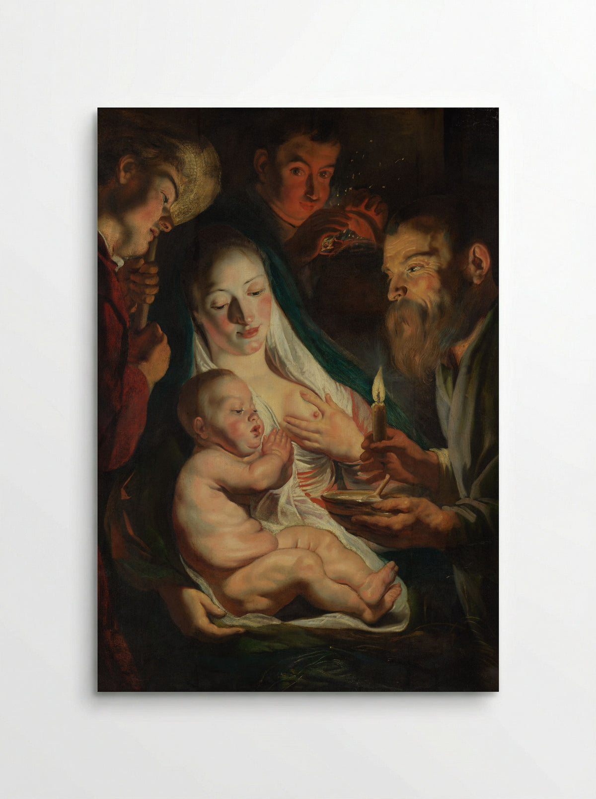 The Holy Family with Shepherds - Jacob Jordaens - Poster