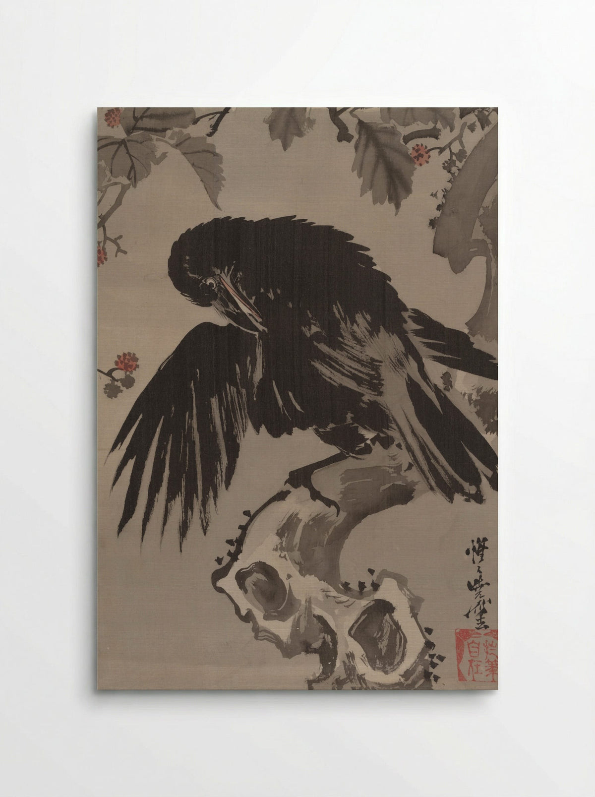 Crow on a Branch - Kawanabe Kyōsai - Poster