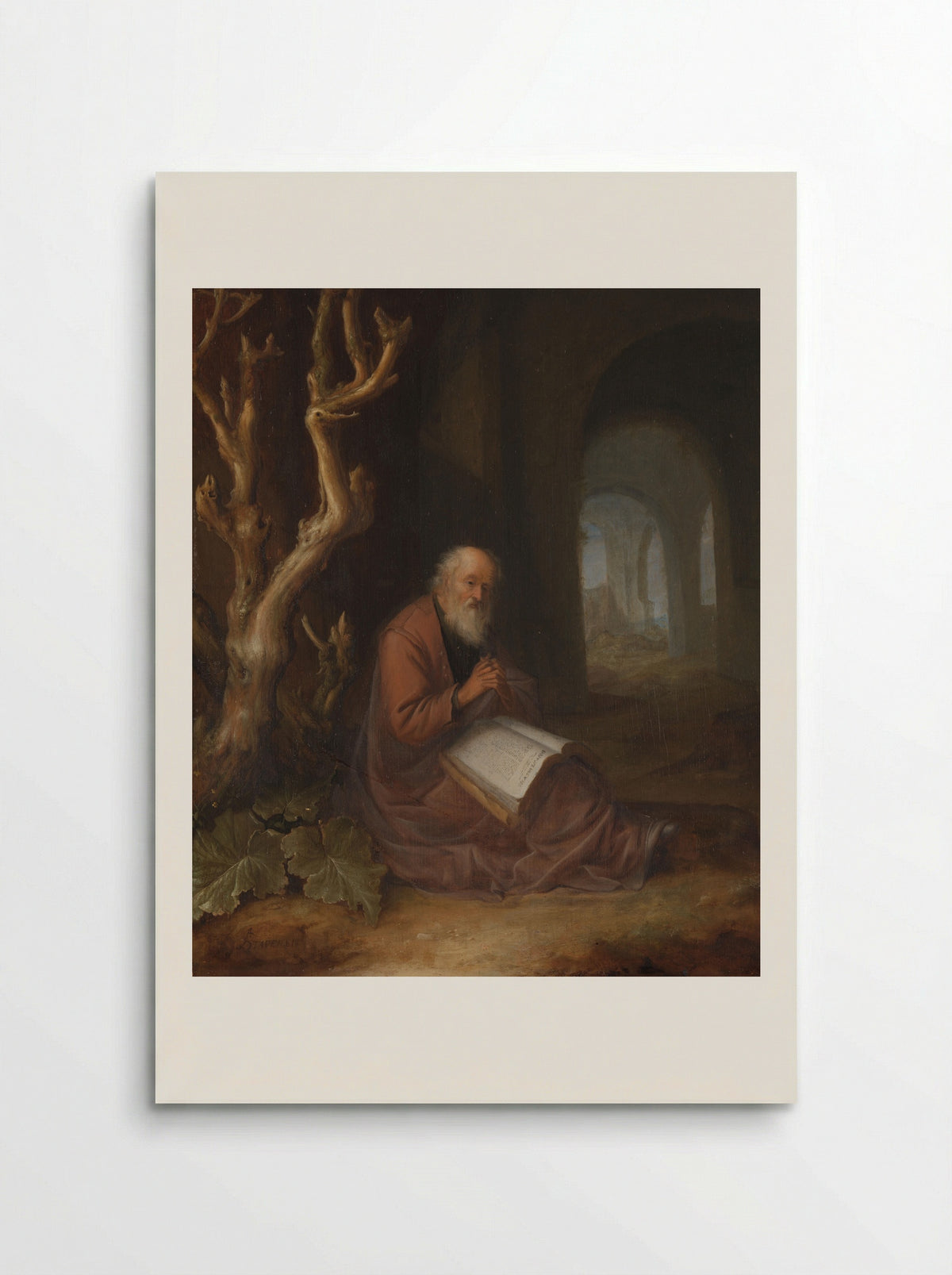 A Praying Hermit in a Ruin - Jan Adriaensz. van Staveren - Poster