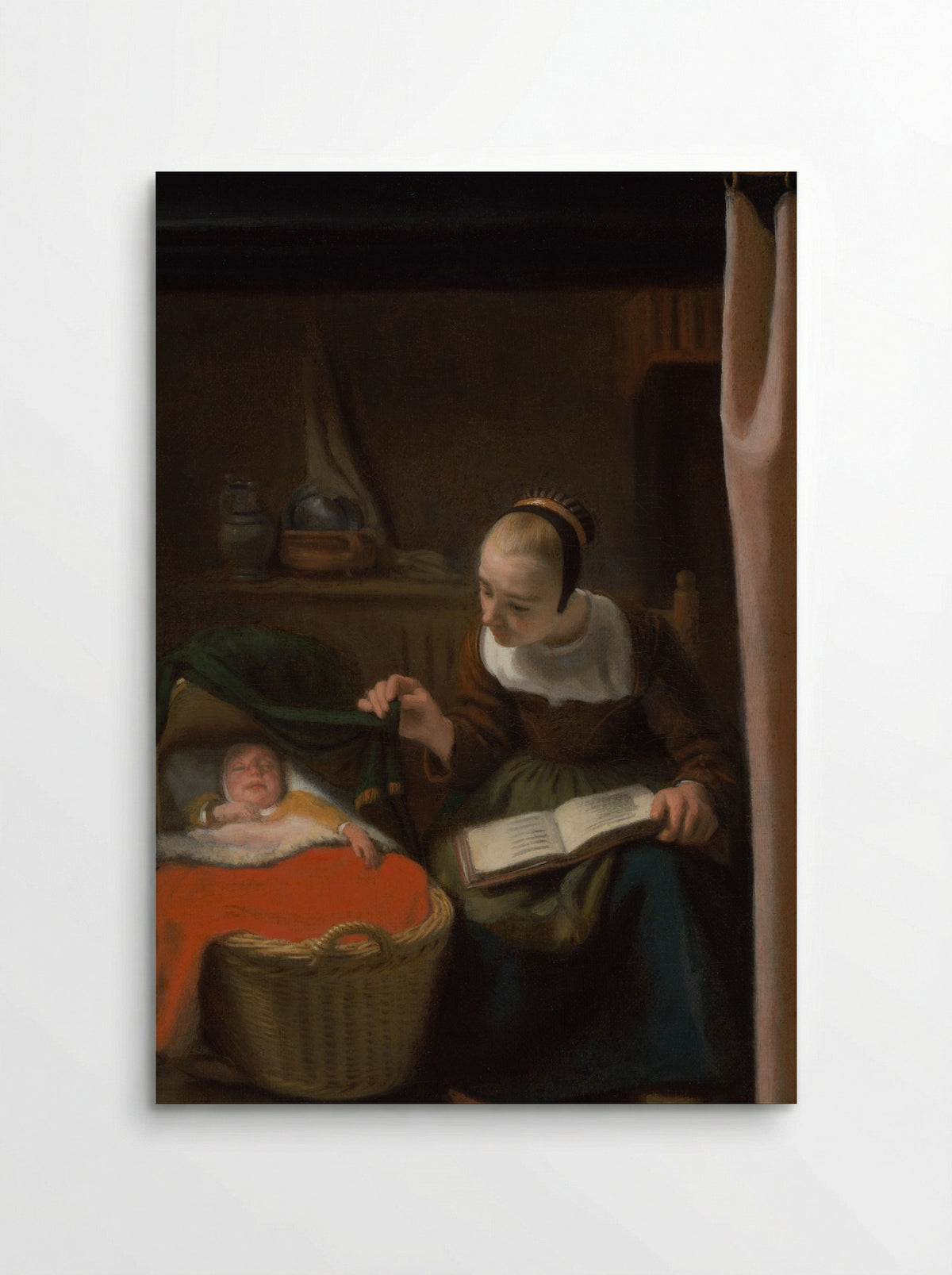 Woman at a Cradle - Nicolaes Maes - Poster
