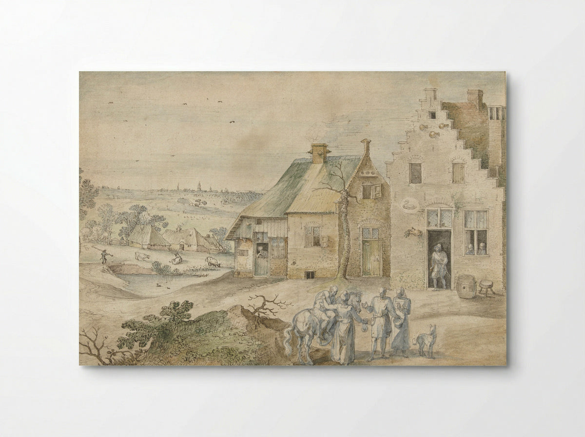 Landschap met de barmhartige Samaritaan - Jacob Grimmer - Poster