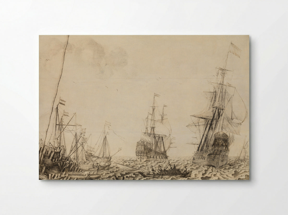 Ships at a Harbour - Experiens Sillemans - Poster
