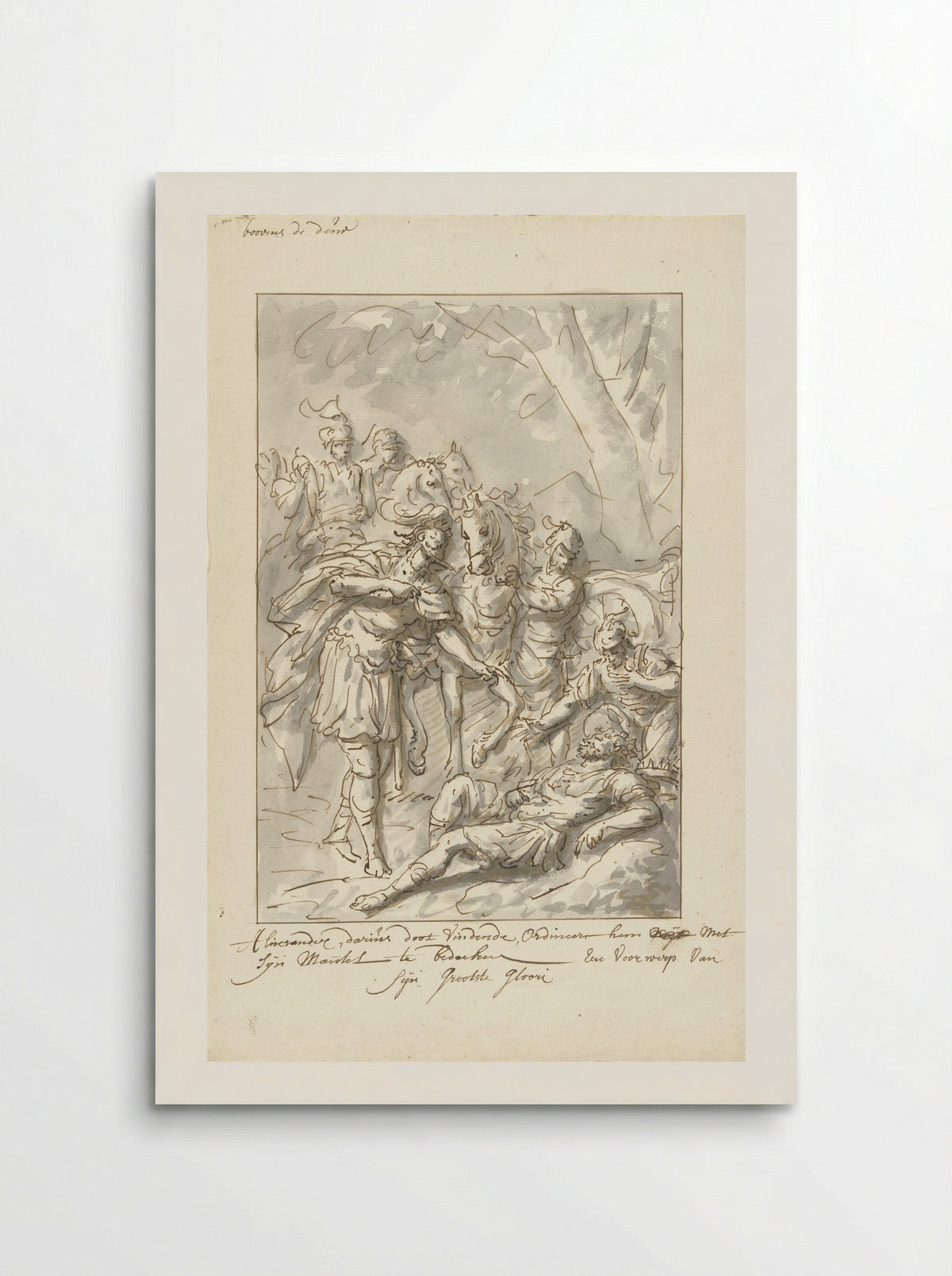 Alexander the Great Covering the Body of Darius with his Mantle - Elias van Nijmegen - Poster