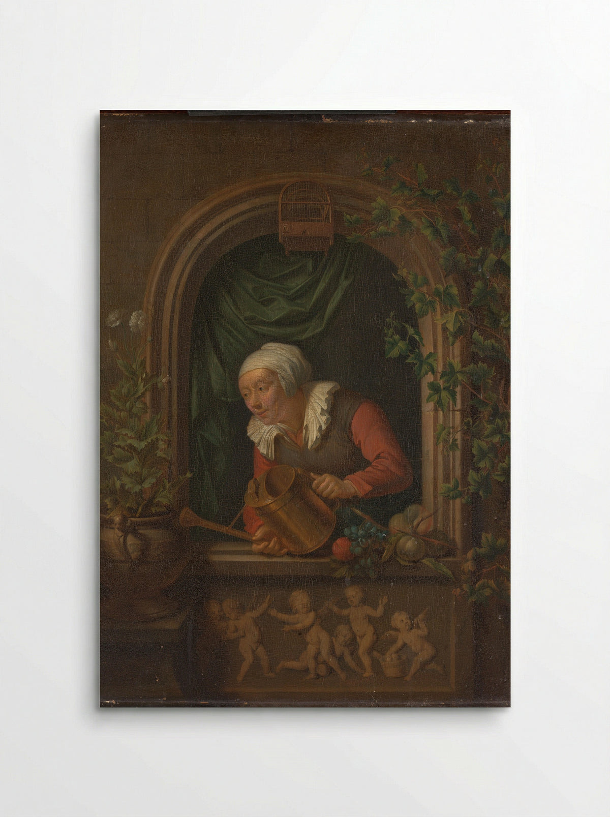 Woman Watering a Plant - Louis de Moni - Poster