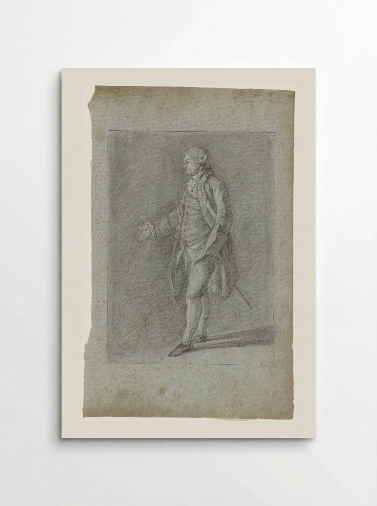 Staande man met uitgestoken hand - Nicolaes Muys - Poster