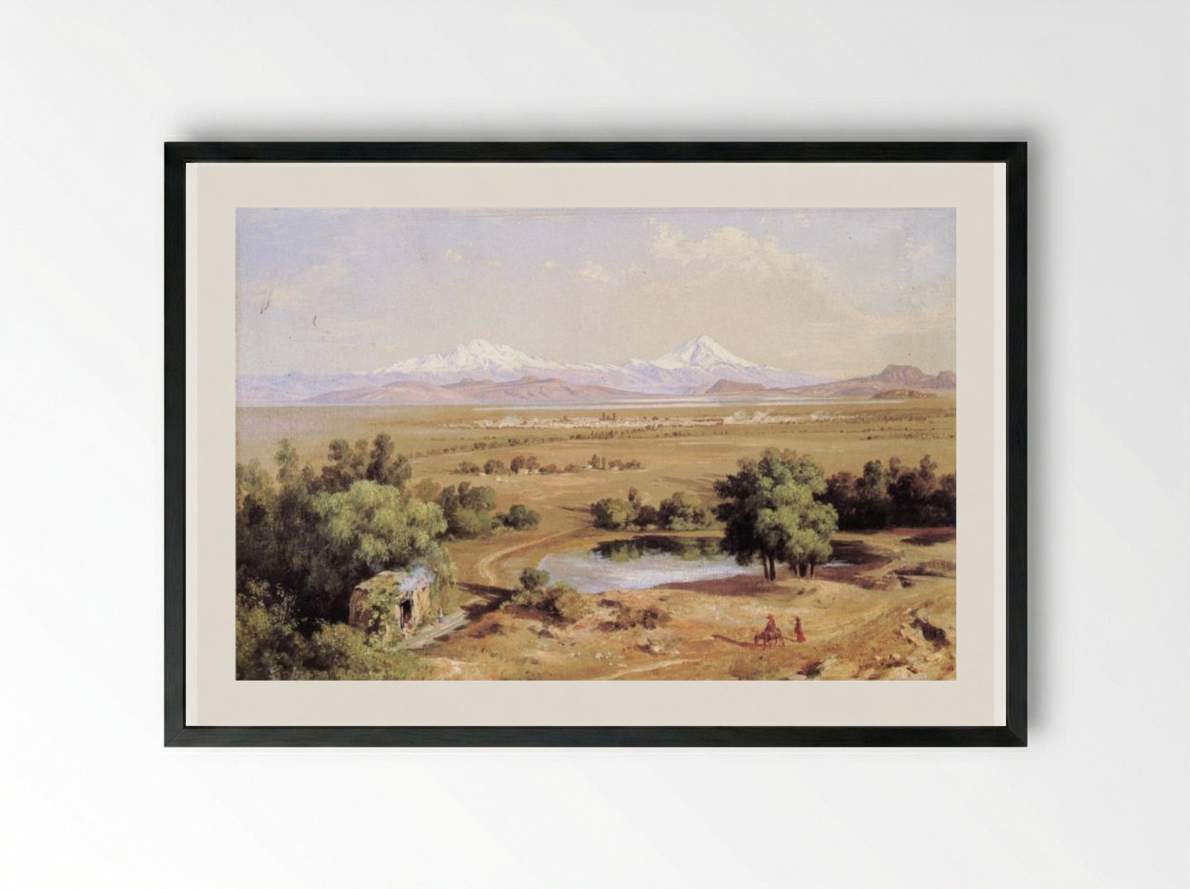 Árboles del pirú del Tepeyac - José María Velasco - Framed Print Black