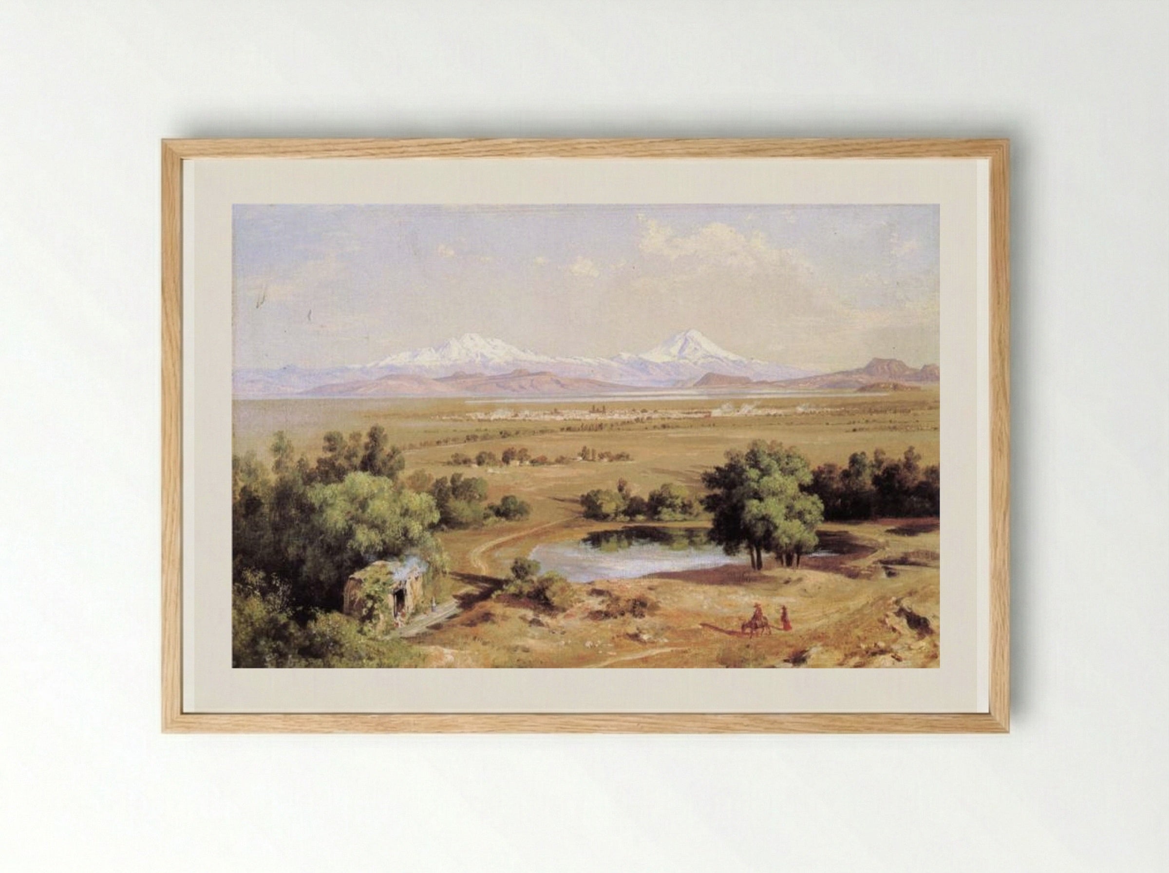 Árboles del pirú del Tepeyac - José María Velasco - Framed Print Wood