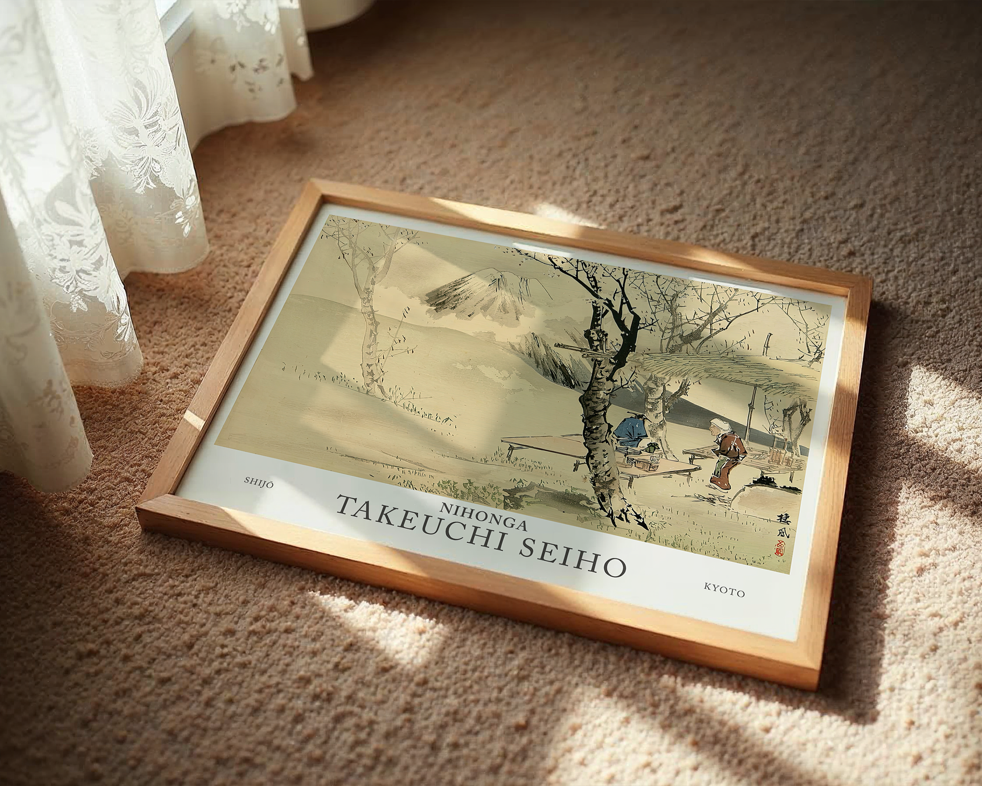 seiho-twelve-fuji-tea-house-under-flowers-modern-print-reproduction mockup