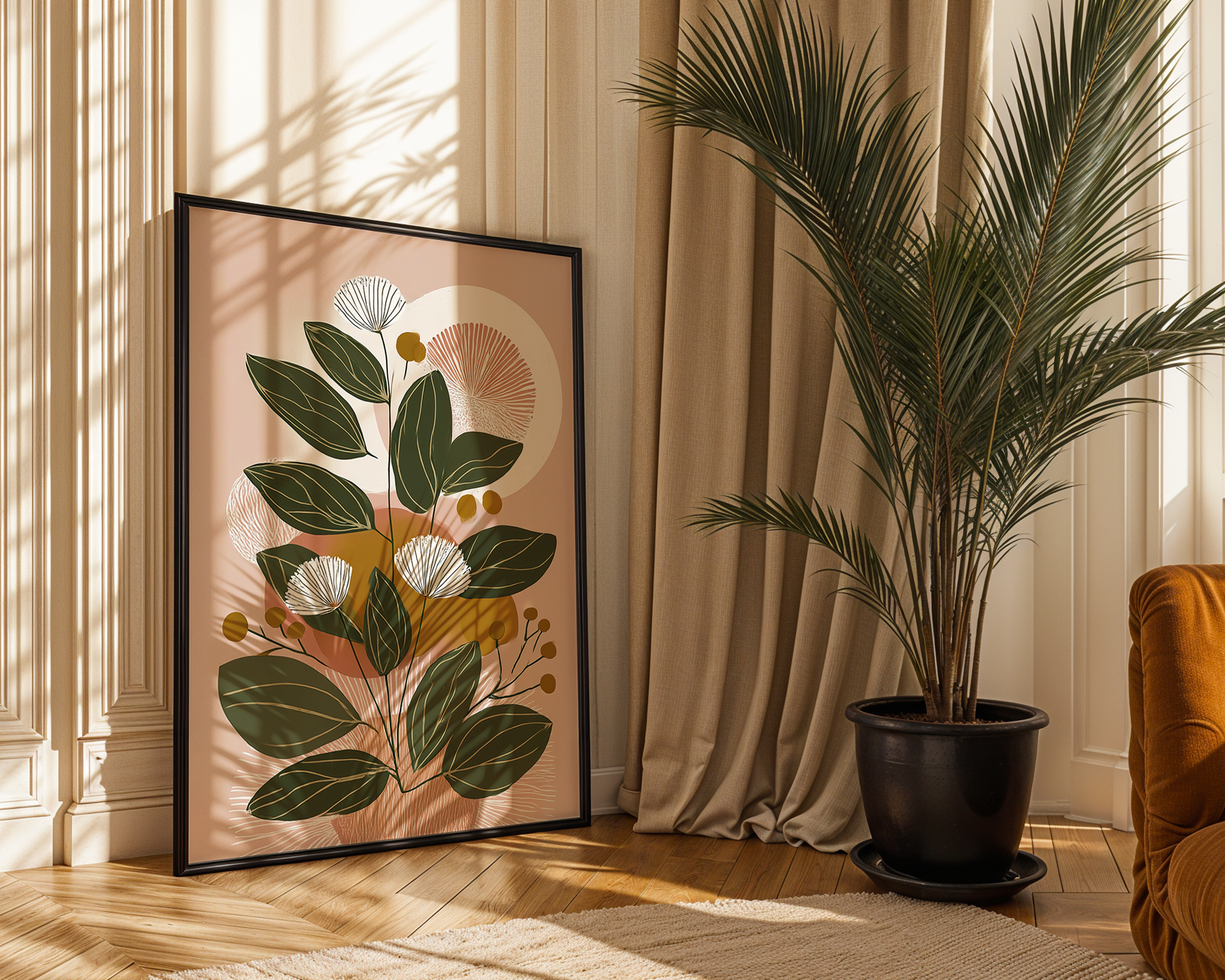 soft-bloom-botanical-line-art-print mockup