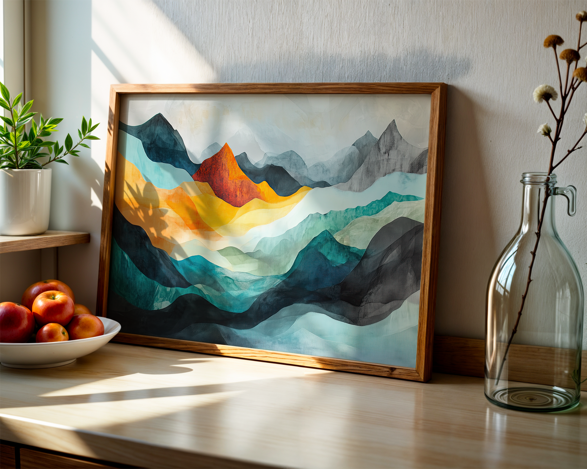 sunfire-ridge-abstract-mountain-landscape-triptych-2-of-3 mockup