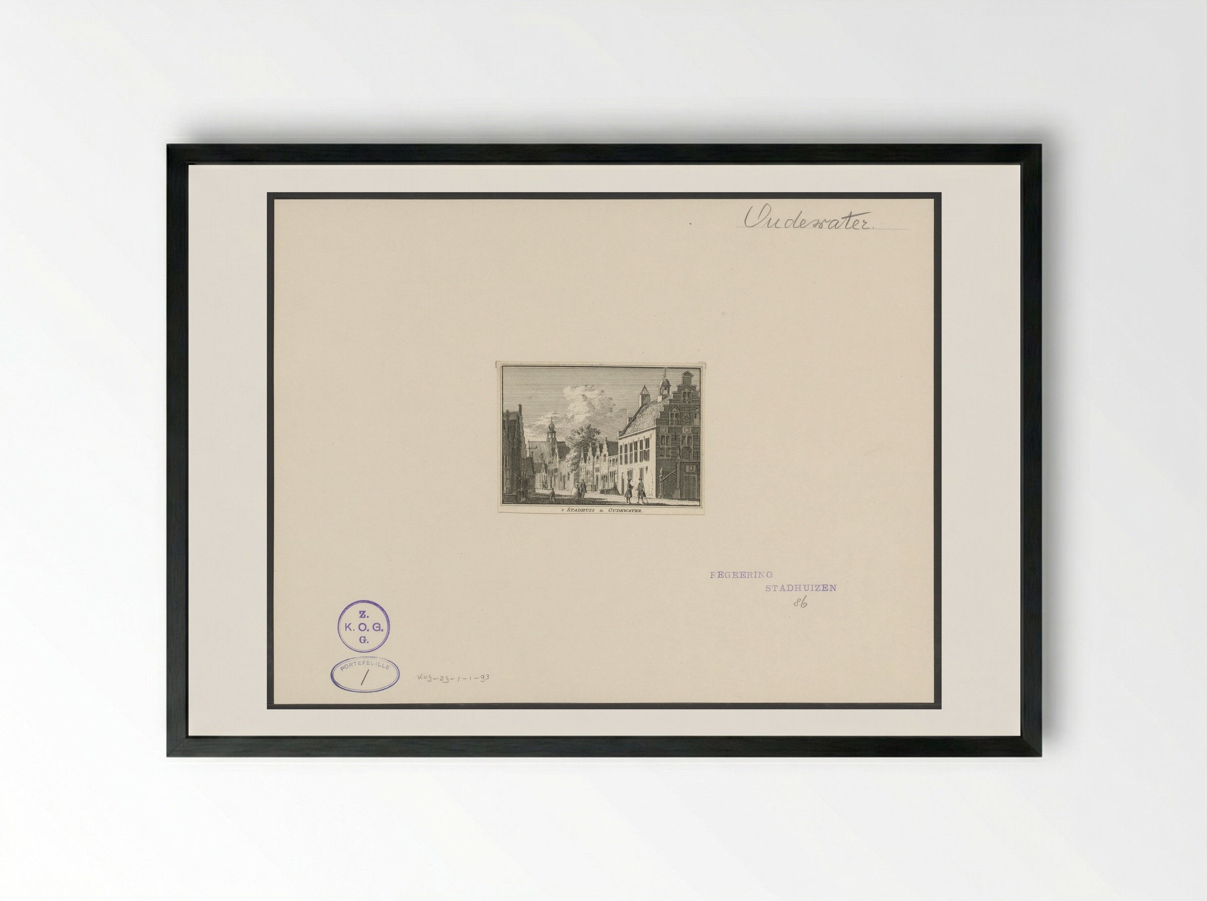 't Stadhuis te Oudewater - Hendrik Spilman - Framed Print Black