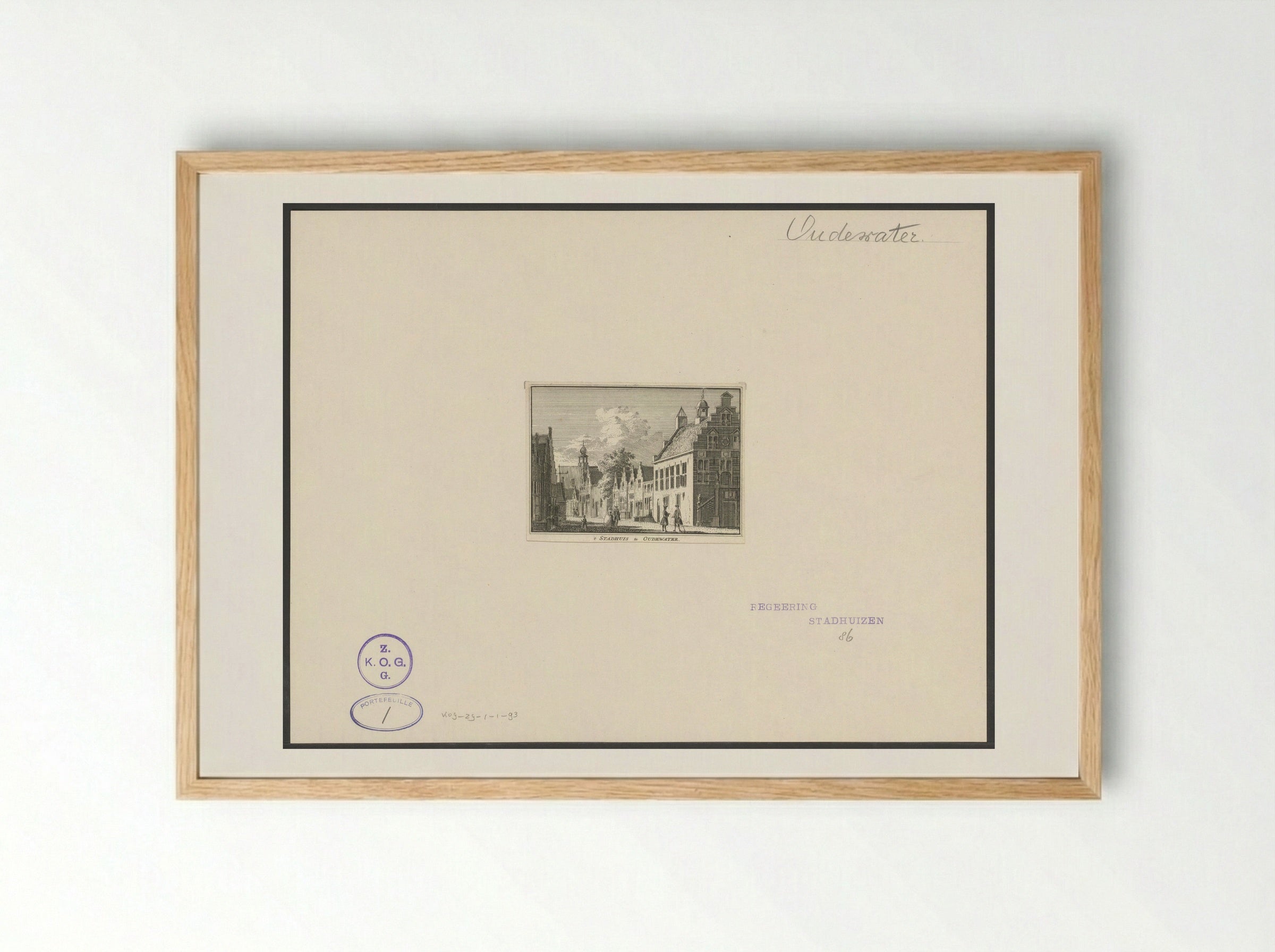 't Stadhuis te Oudewater - Hendrik Spilman - Framed Print Wood