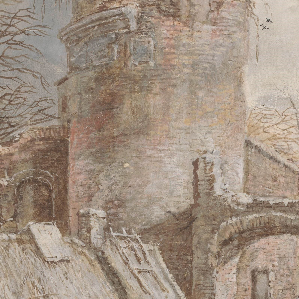 Winter Landscape with Ice Entertainment - Gerrit Battem - Artwork detail