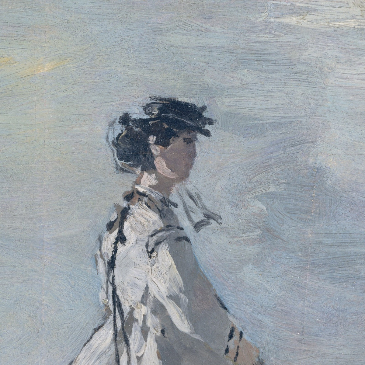 Princess Pauline Metternich on the Beach - Eugène Boudin - Artwork detail