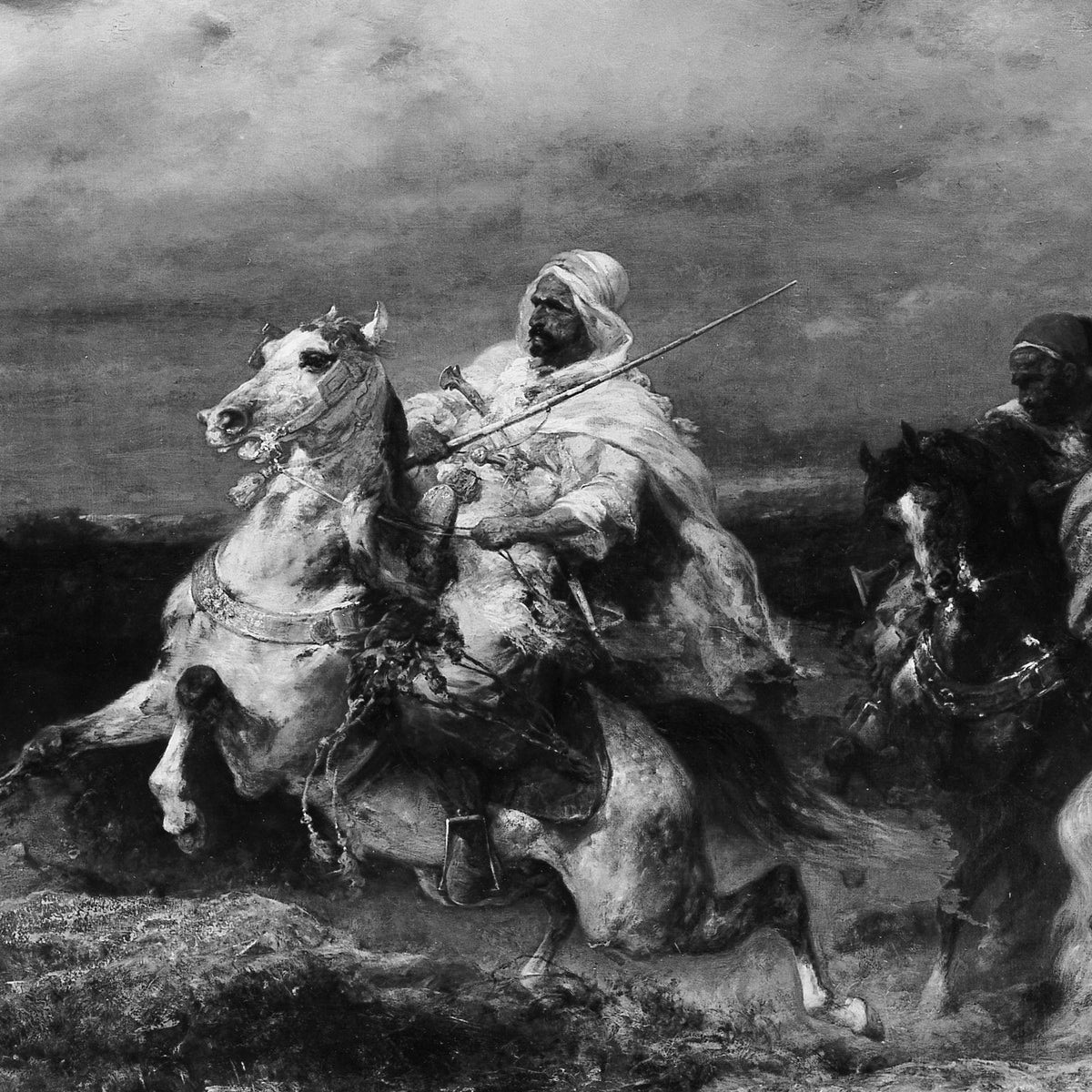 Battle Scene: Arabs Making a Detour - Adolf Schreyer - Artwork detail