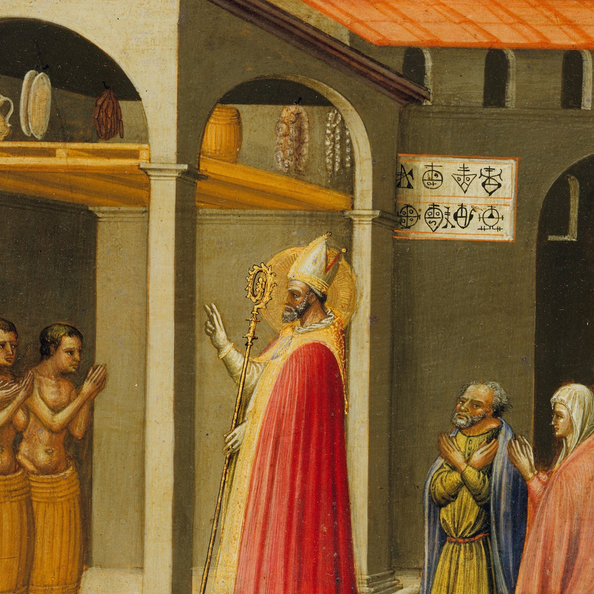 Saint Nicholas Resuscitating Three Youths - Bicci di Lorenzo - Artwork detail
