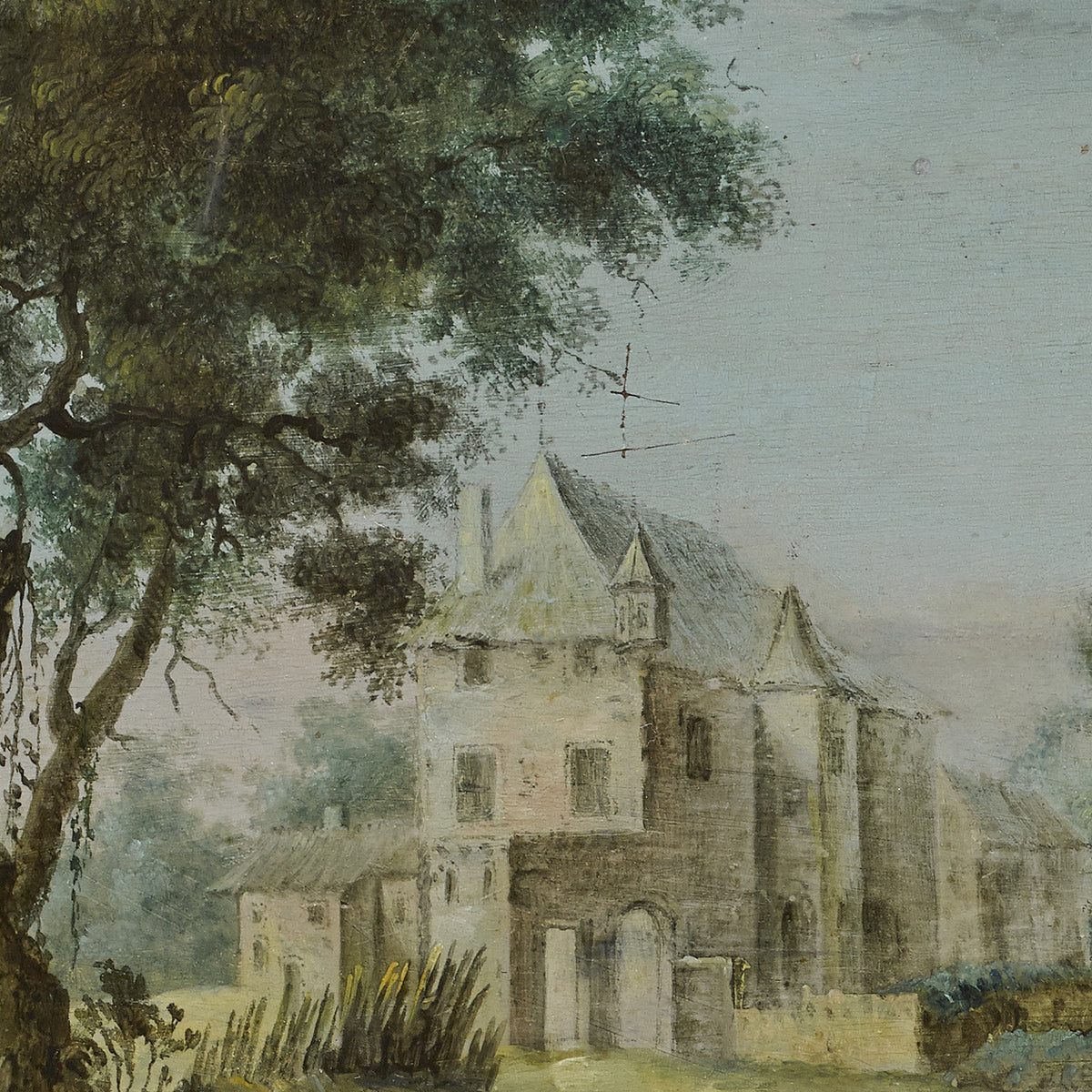River Scene with a Chateau - Nicolas Perelle - Artwork detail