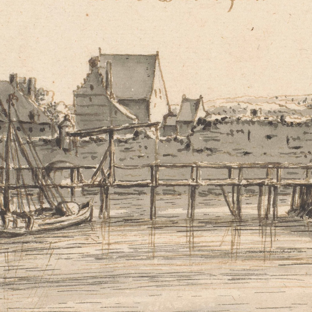 Gezicht op de Waterpoort, Bergen op Zoom - Barend Klotz - Artwork detail