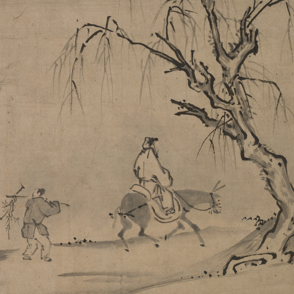 Chinese Literatus in an Autumn Landscape - Josui Sōen - Artwork detail
