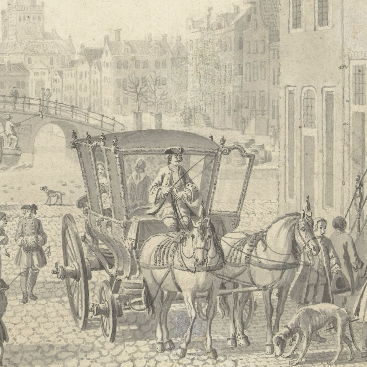 Straatgezicht te Den Haag - Nicolaes Aartman - Artwork detail