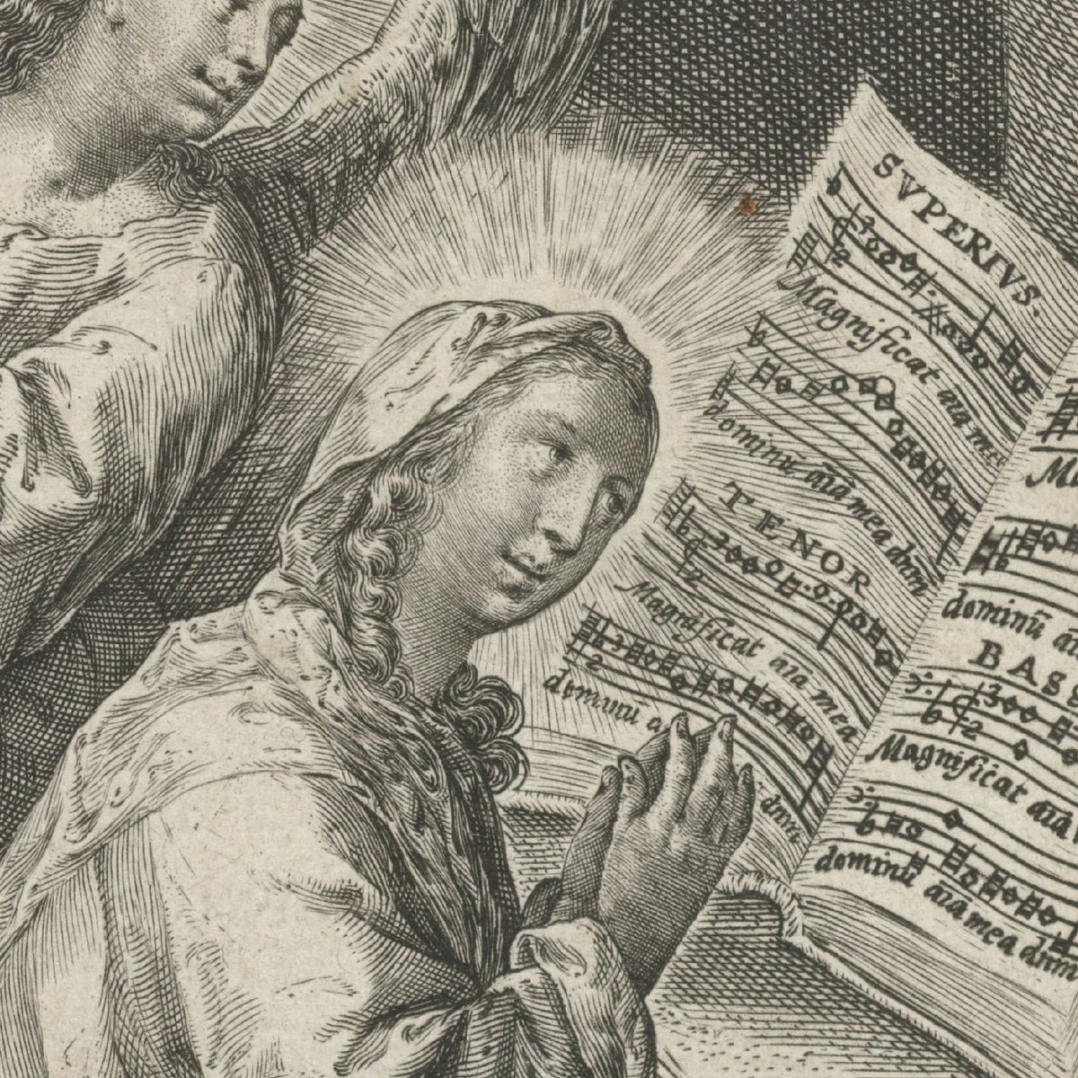 Maria vergezeld door engel - Crispijn van de Passe (I) - Artwork detail