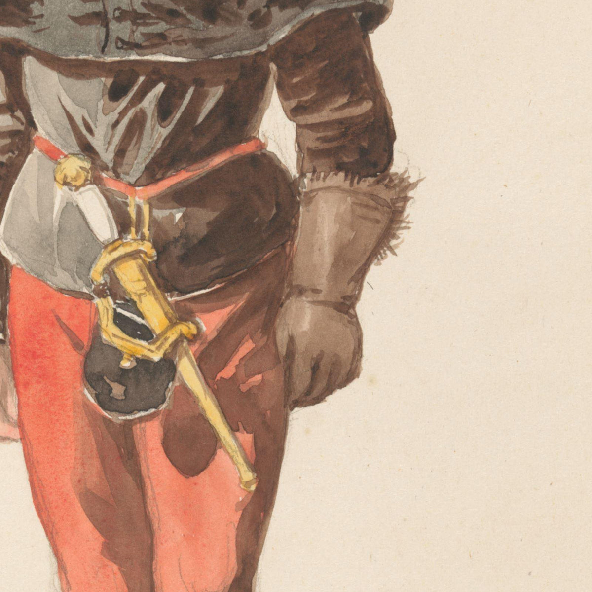Standing Landsknecht in Burgundian Costume - Jan Gerard Smits - Artwork detail