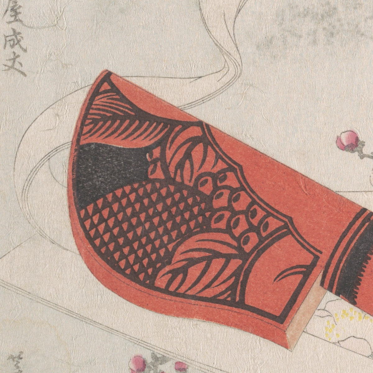 Plum Blossoms, Cut Paper and a Knife in Sheath - Uematsu Tōshū - Artwork detail