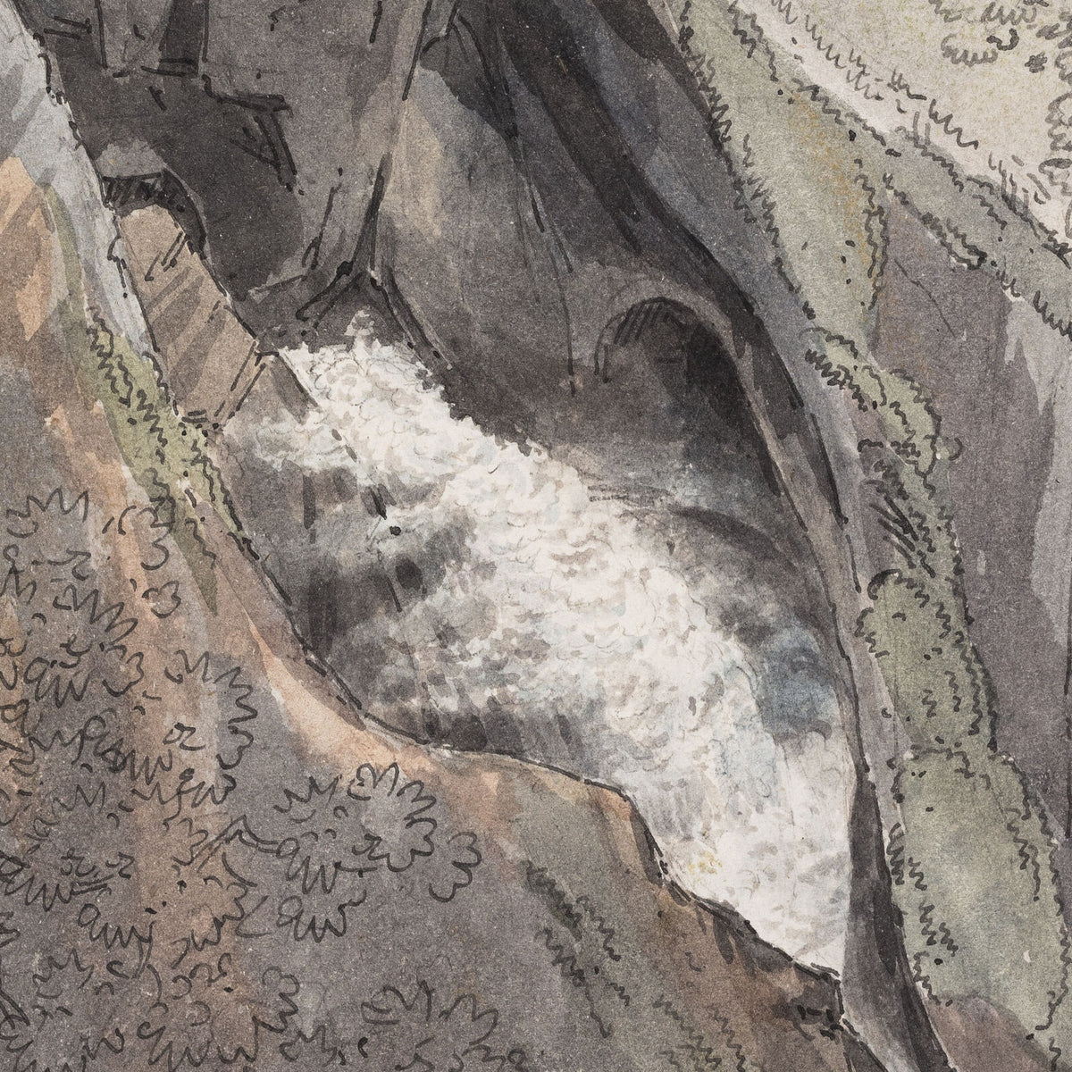 Waterfall Cascading Down a Mountain - Friedrich Salathé - Artwork detail