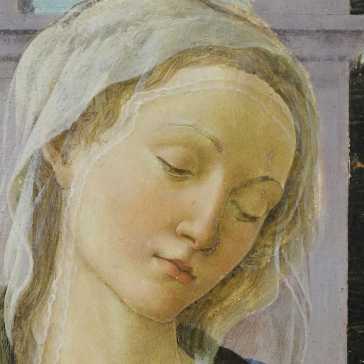 Madonna and Child with two Angels - Filippo Lippi - Artwork detail