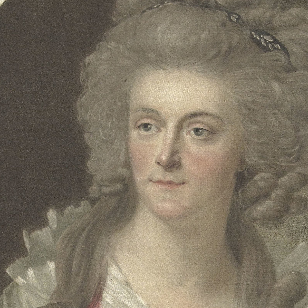 Portrait of Wilhelmina of Prussia - Charles Melchior Descourtis - Artwork detail