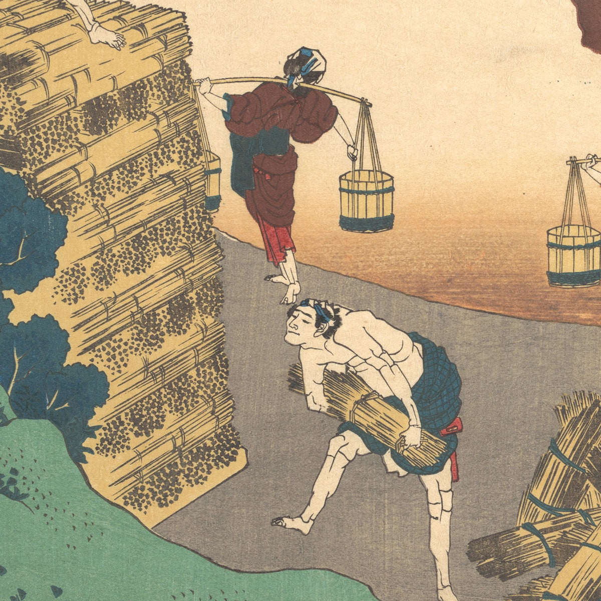 Poem by Minamoto no Muneyuki Ason - Katsushika Hokusai - Artwork detail