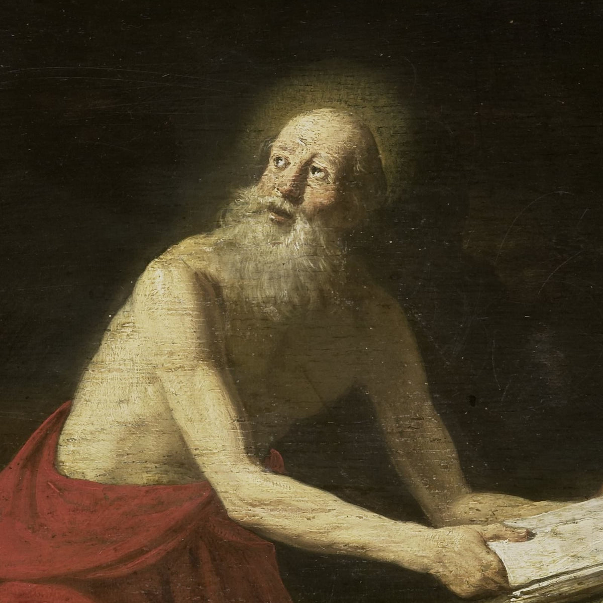 Saint Jerome in the Wilderness - Gerrit de Haen - Artwork detail