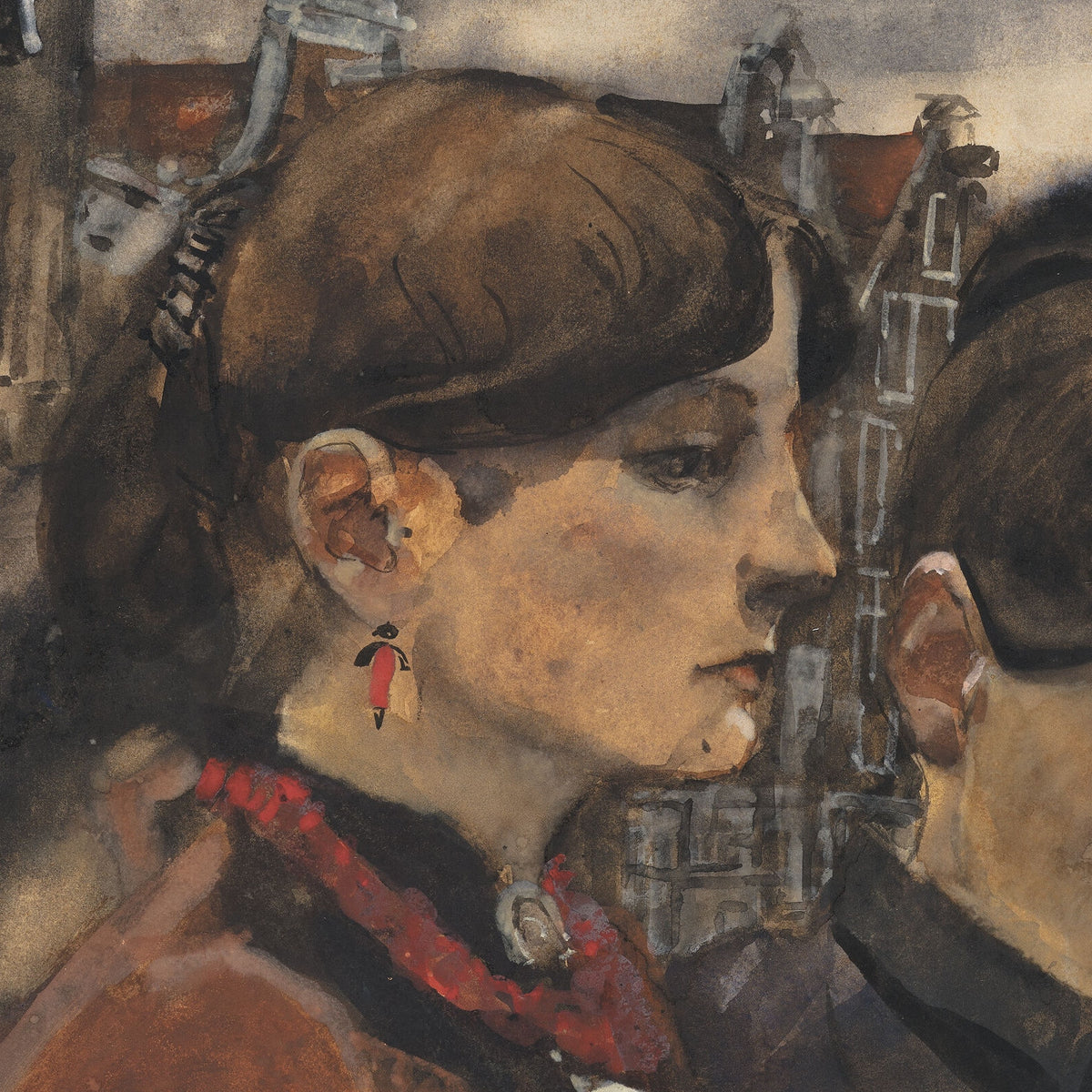 Four Women on a Bridge by the Westermarkt, Amsterdam - George Hendrik Breitner - Artwork detail