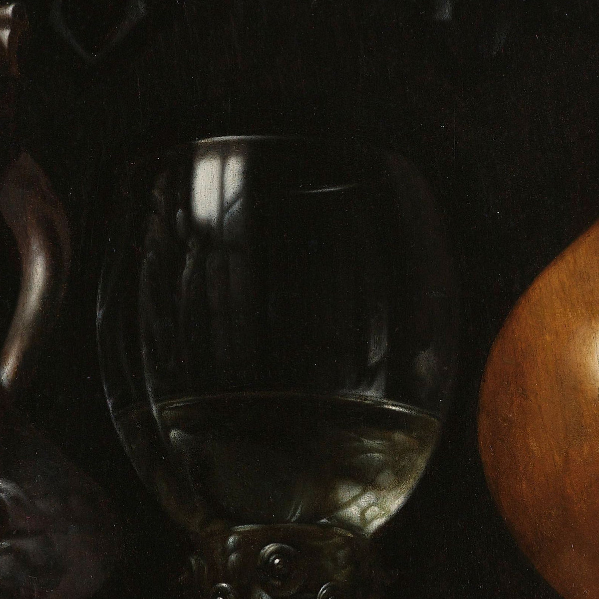Emblematic Still Life with Flagon, Glass, Jug and Bridle - Johannes Torrentius - Artwork detail