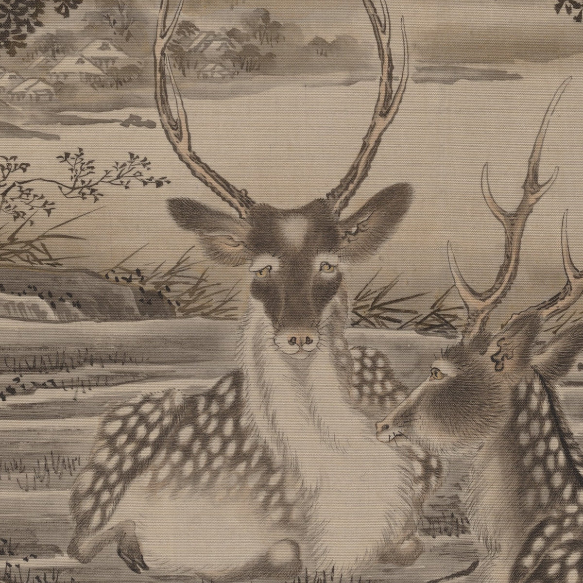 Deer and Monkeys - Kawanabe Kyōsai - Artwork detail