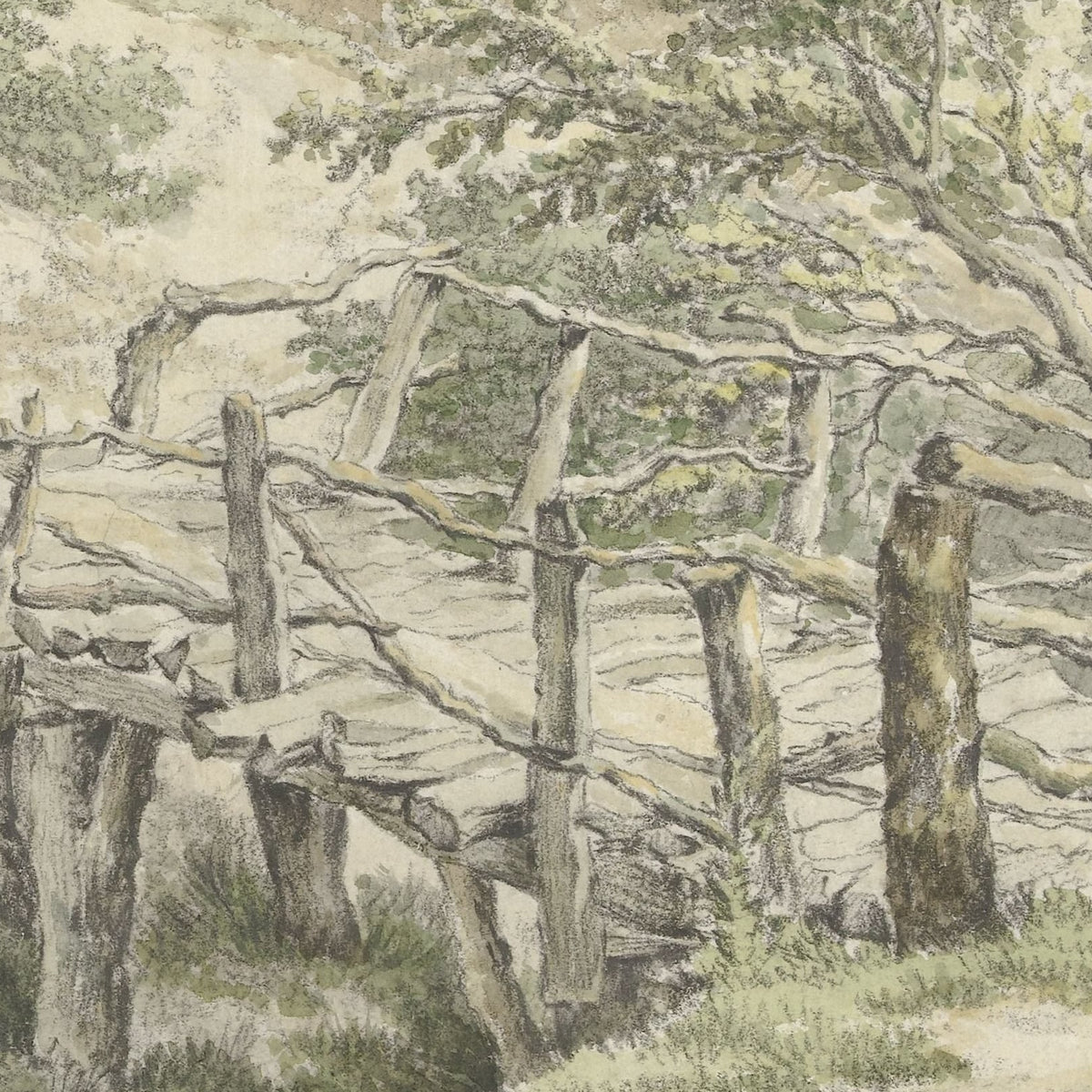 Duinlandschap met houten brug - Willem Uppink - Artwork detail