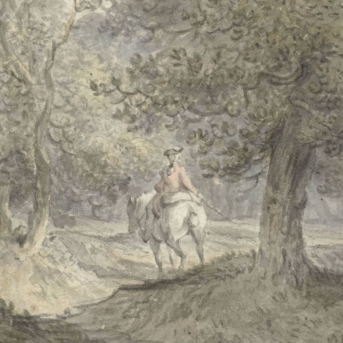 Boslandschap met ruiter en vijver - Jacobus Versteegen - Artwork detail